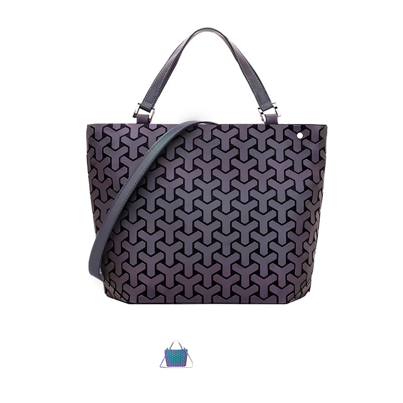 Luminous Reflective Geometric Tote – A Bag That Shines as Bright as You!