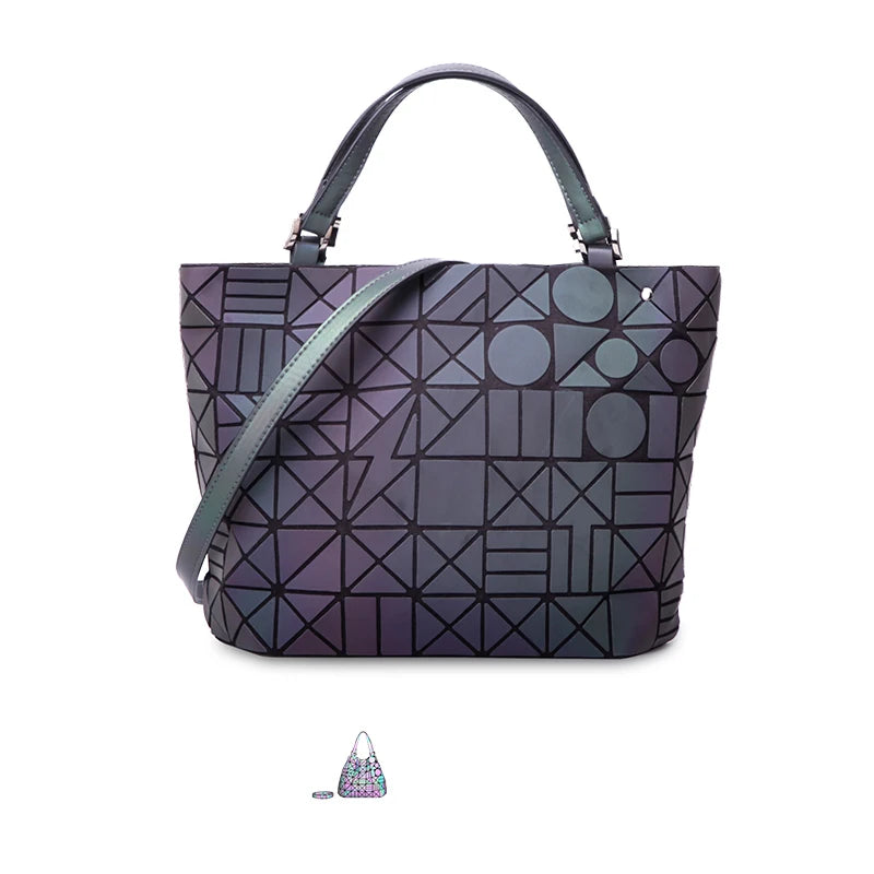 Luminous Reflective Geometric Tote – A Bag That Shines as Bright as You!
