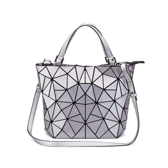 Luminous Reflective Geometric Tote – A Bag That Shines as Bright as You!