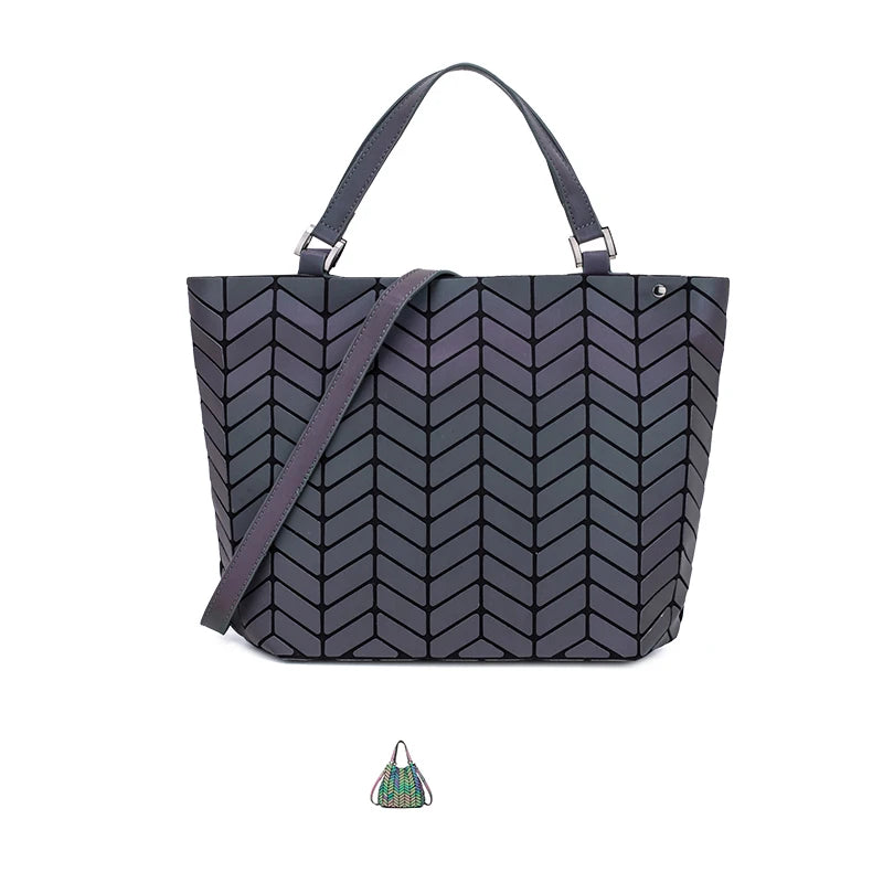 Luminous Reflective Geometric Tote – A Bag That Shines as Bright as You!