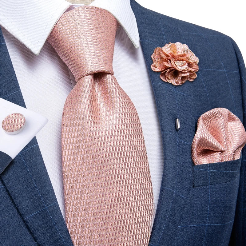 Blue Silver Paisley Neck Tie Set for Men