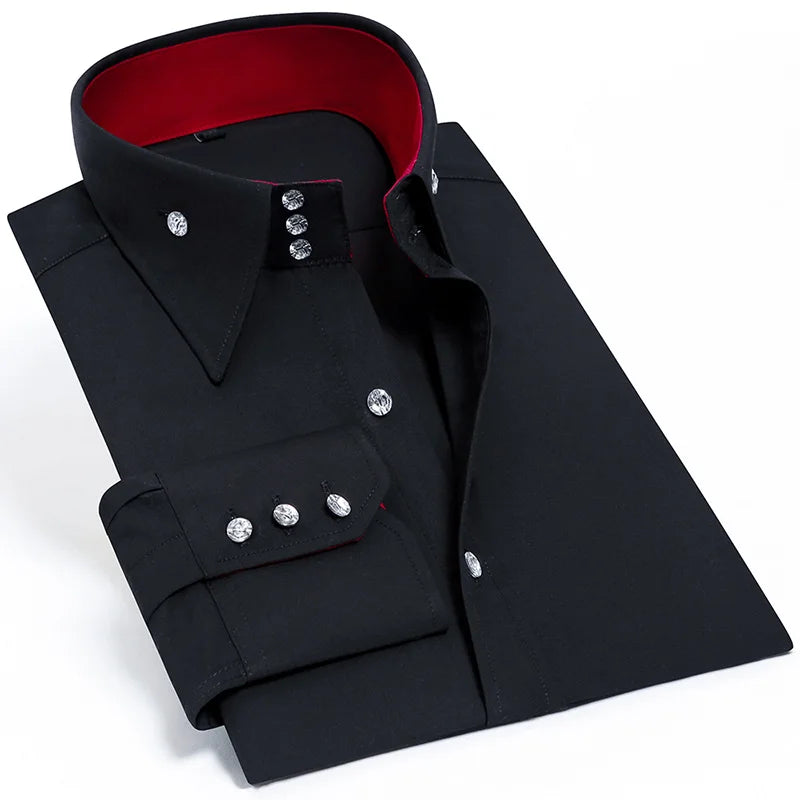 Luxury Silk Cotton Men's Dress Shirt – Slim Fit, Hand-Sewn Elegance