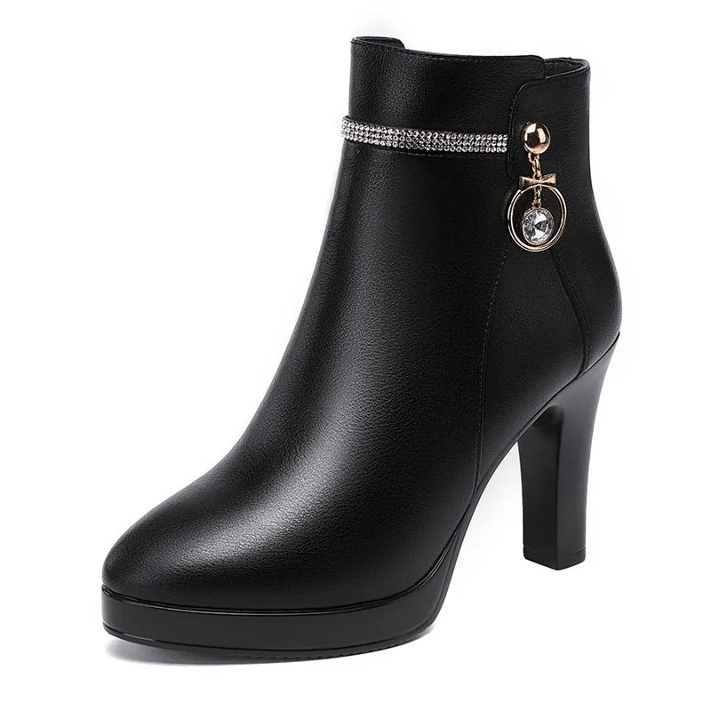 Soft Microfiber Ankle Super High Heel Boots