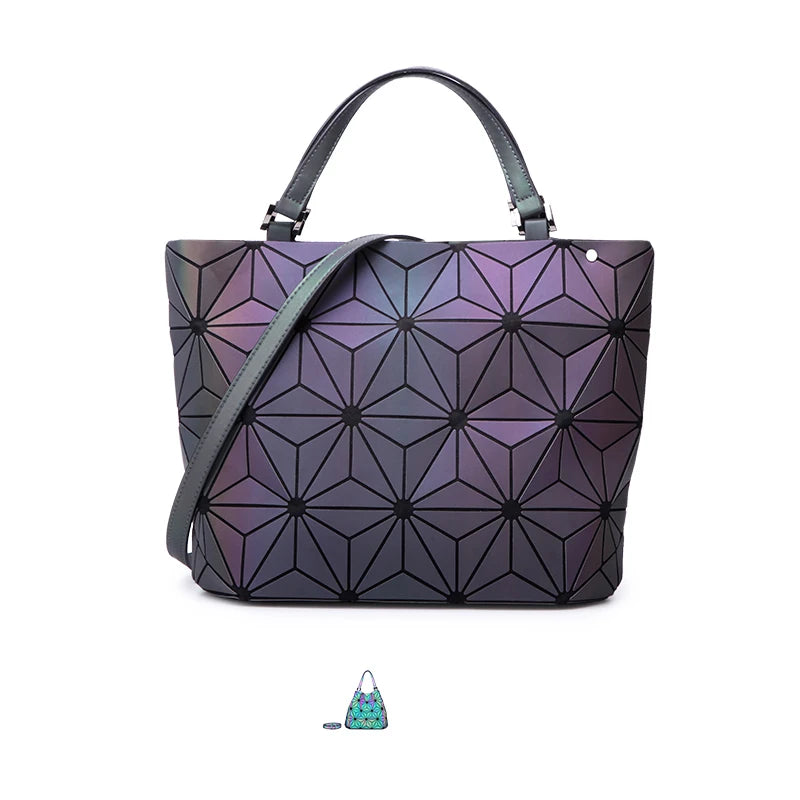 Luminous Reflective Geometric Tote – A Bag That Shines as Bright as You!
