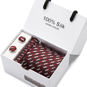 Brand 100% Silk Ties – Extra Long Navy Blue Paisley Necktie Set