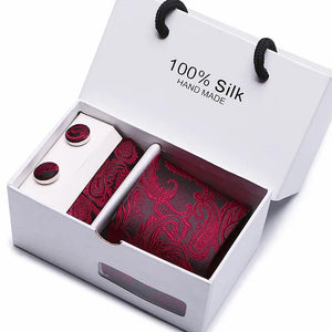 Brand 100% Silk Ties – Extra Long Navy Blue Paisley Necktie Set