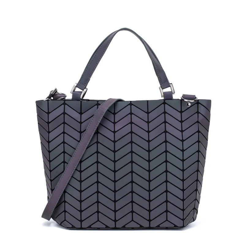 Luminous Reflective Geometric Tote – A Bag That Shines as Bright as You!