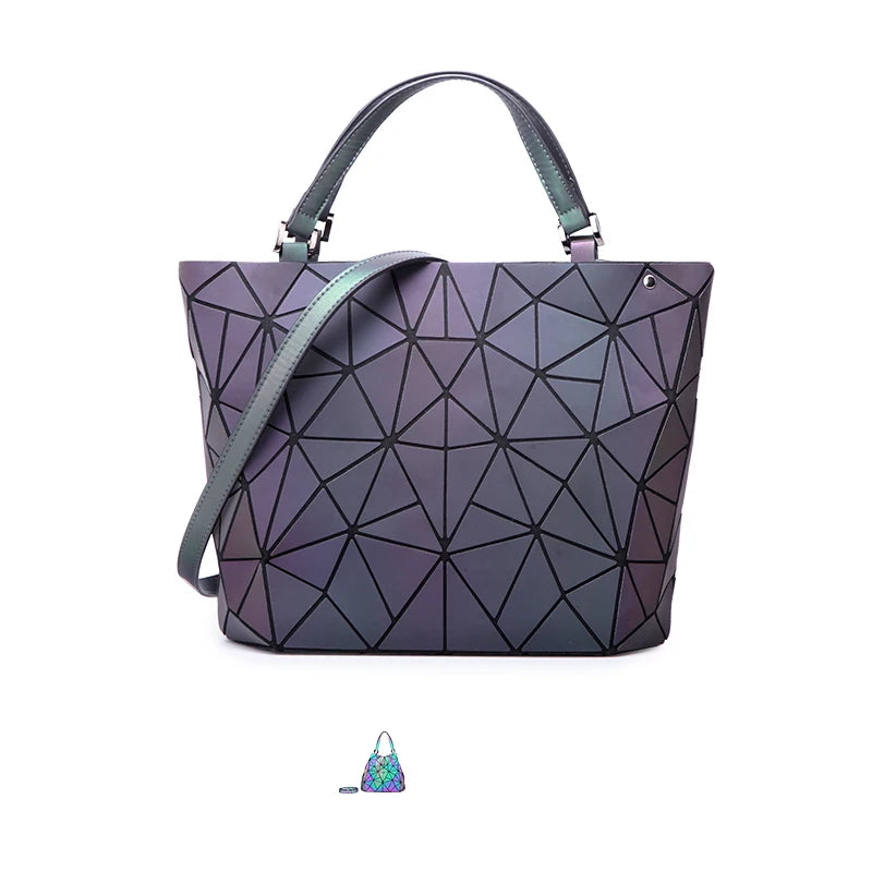 Luminous Reflective Geometric Tote – A Bag That Shines as Bright as You!