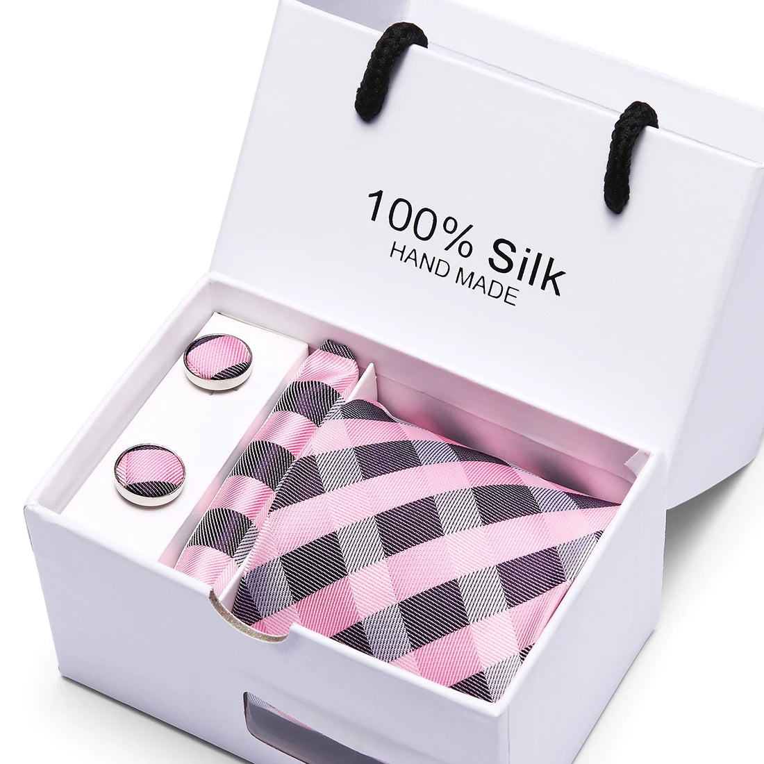 Brand 100% Silk Ties – Extra Long Navy Blue Paisley Necktie Set