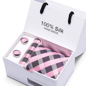 Brand 100% Silk Ties – Extra Long Navy Blue Paisley Necktie Set