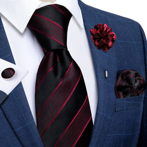 Blue Silver Paisley Neck Tie Set for Men