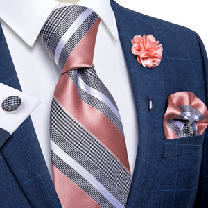 Blue Silver Paisley Neck Tie Set for Men