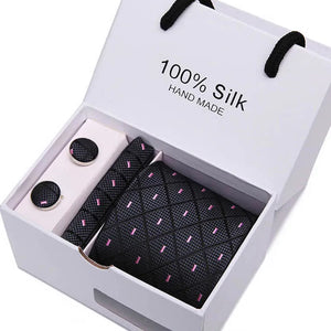 Brand 100% Silk Ties – Extra Long Navy Blue Paisley Necktie Set