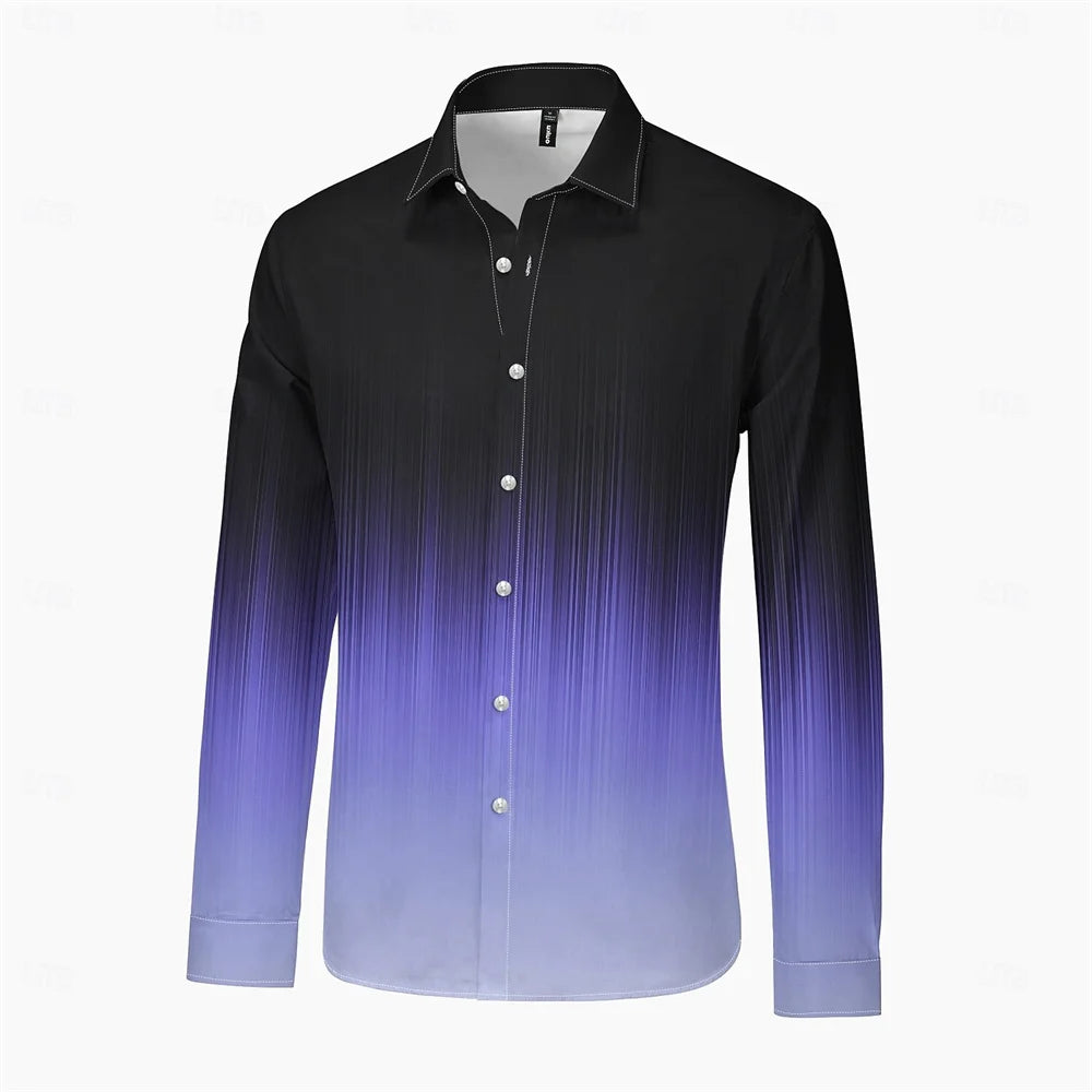 Color-Changing Lapel Men's Button-Up Shirt – Fashion Meets Innovation!