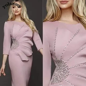 Glamorous Mother of the Bride Dress – Scoop Neck Rhinestone Evening Gown