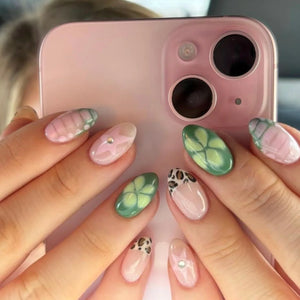 🌼 24pcs White Flower Press-On Nails – INS Yellow & Pink Blush Tones