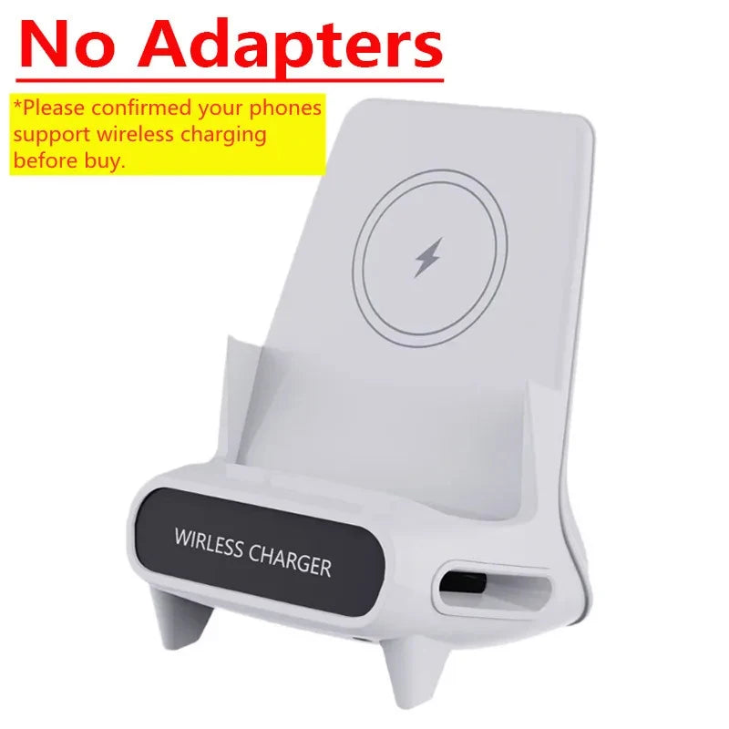 Wireless Charger Stand Pad – 15W Fast Charging Station & Desktop Phone Holder