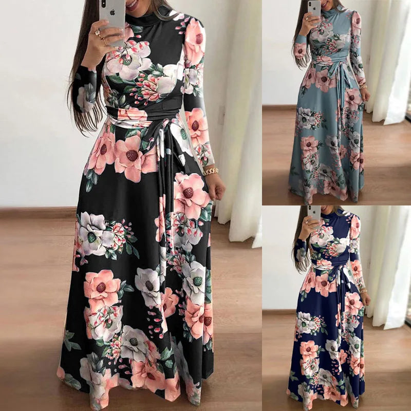 Elegant Women's Bohemian Long Dress – Perfect for Spring & Autumn
