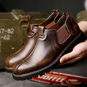 Luxury Men's Chelsea Boots - Retro High-Top Leather Ankle Boots for 2024 Fashion