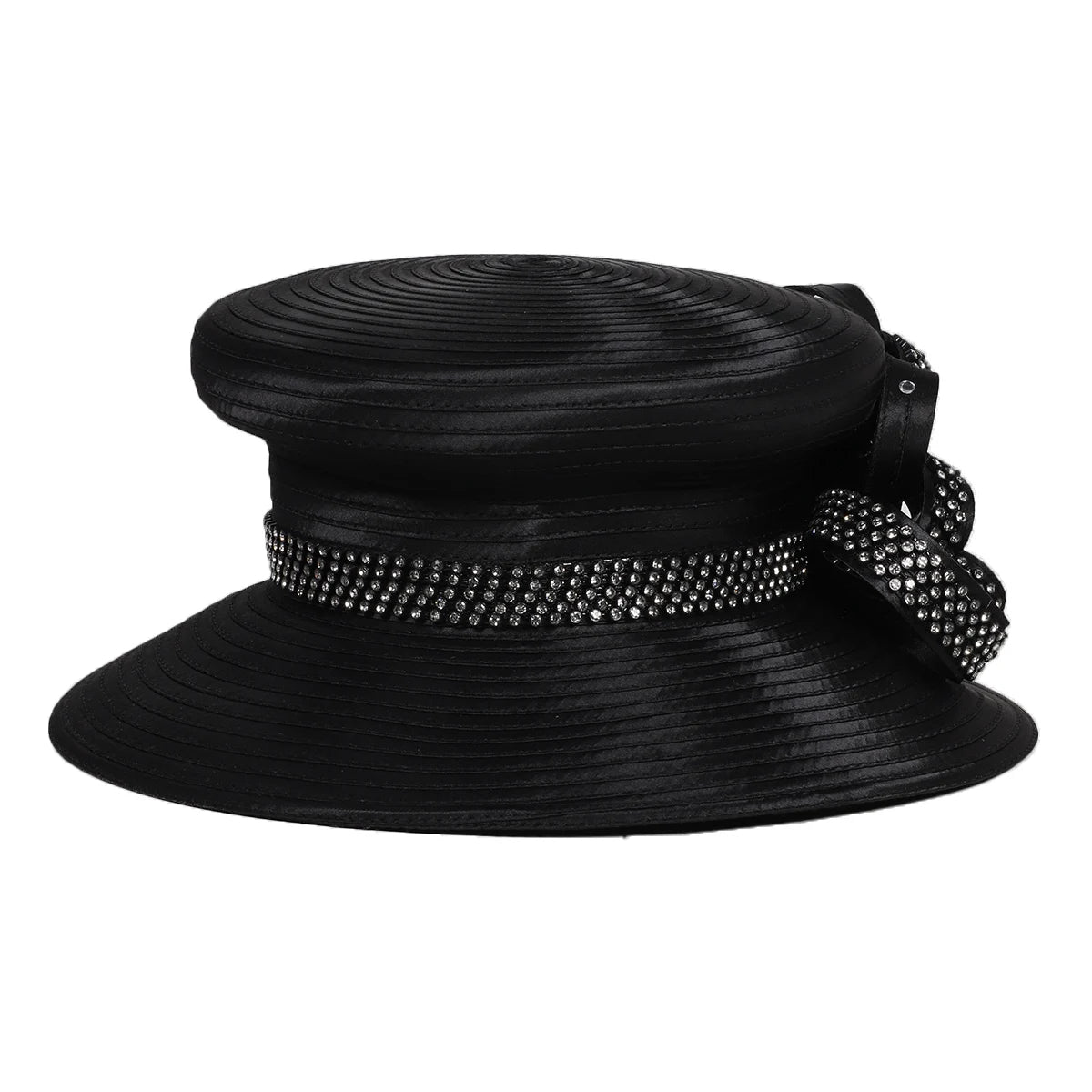 Women’s Wide Brim Black Bowler Hat