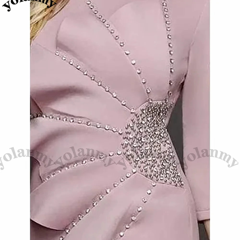 Glamorous Mother of the Bride Dress – Scoop Neck Rhinestone Evening Gown