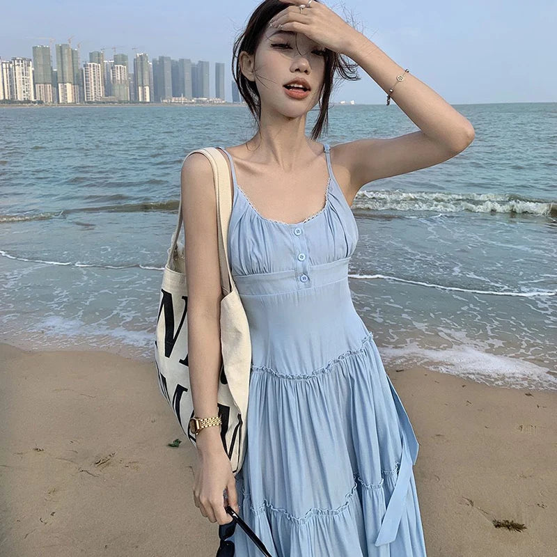🌸 2025 Summer Pastoral Pink Sundress 🌸