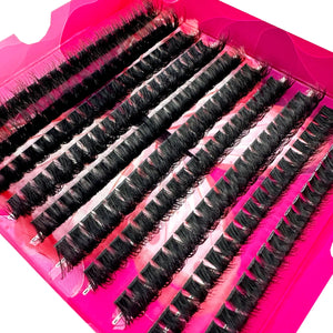 🌟 5D Fluffy Thick Lash Clusters – DIY Eyelash Extension Set (10–18mm MIX, D Curl)