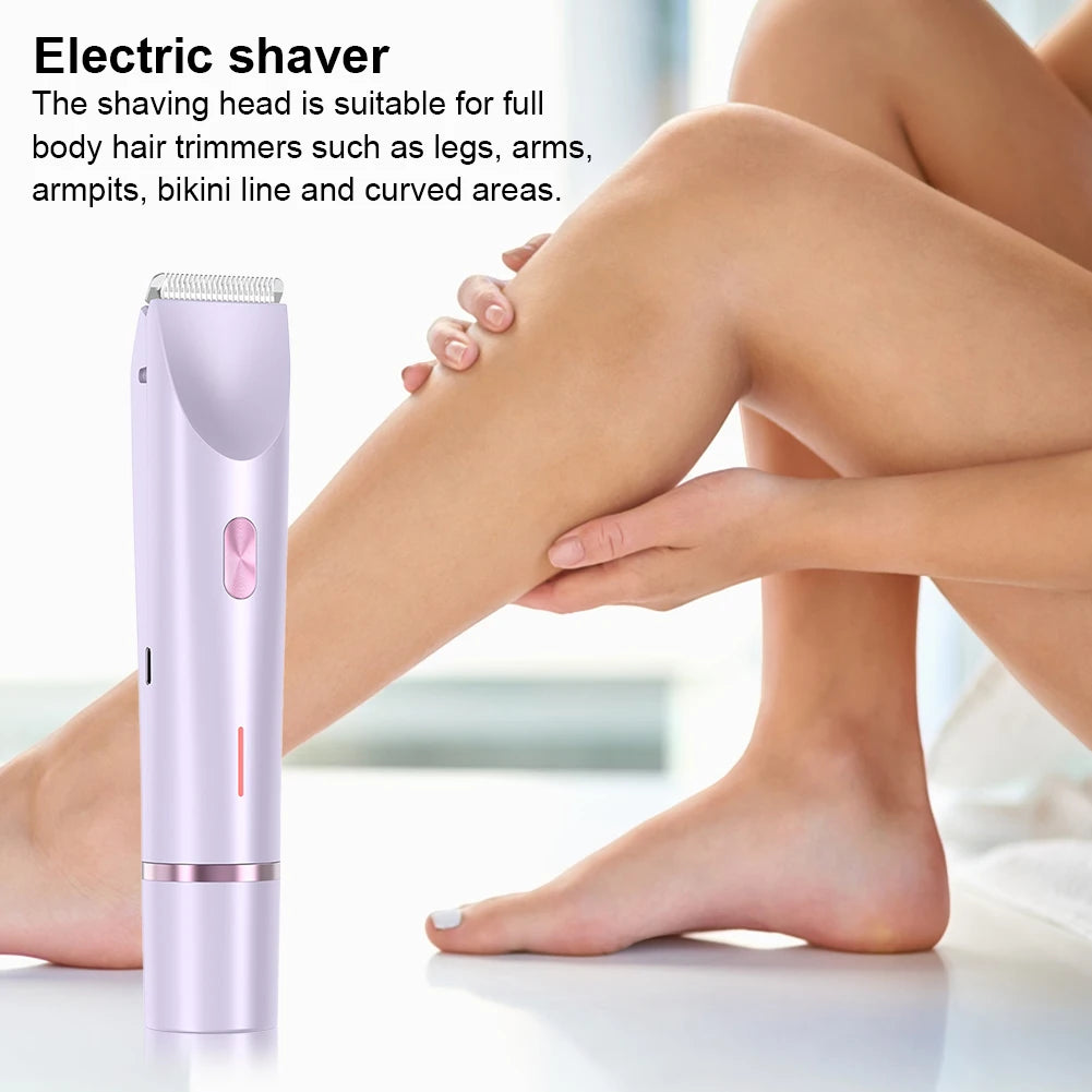 💗 Women’s 2‑in‑1 Electric Razors – Dual‑Head Bikini Trimmer & Shaver