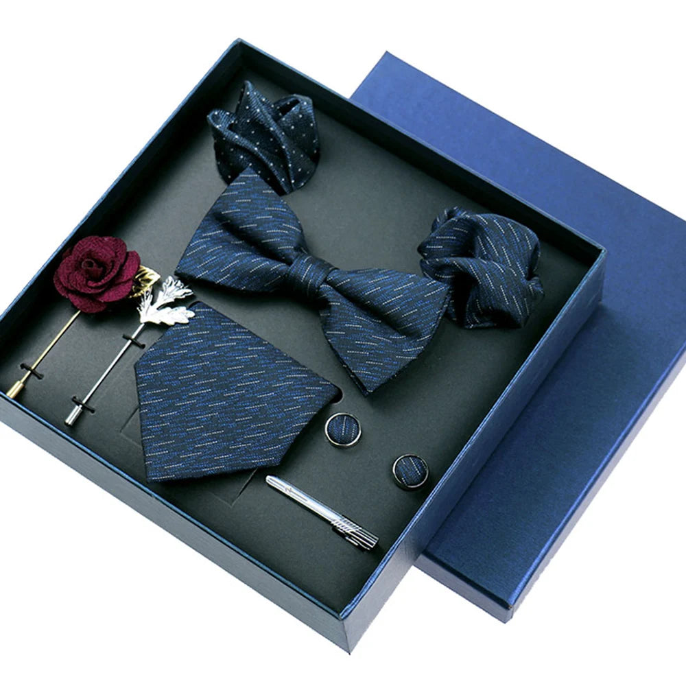 8-Piece Business Blue Tie Gift Set – Elevate Your Style 🎩💙