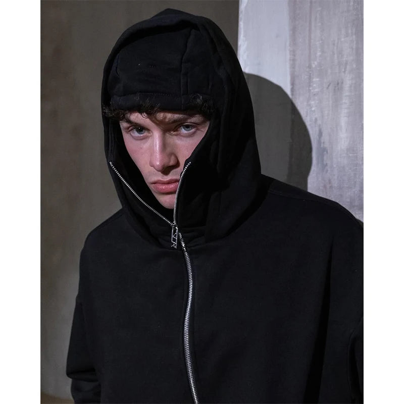 Vintage Y2K Double Hat Sweatshirt – Oversized & Edgy