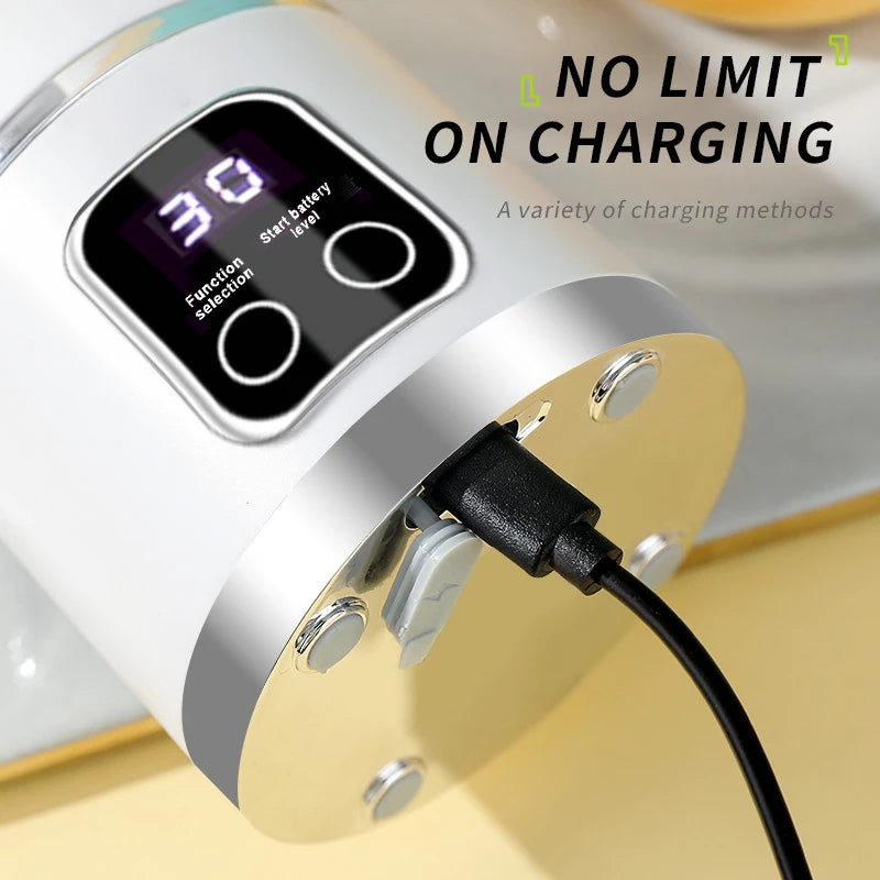 🥤 LED Display Portable Milkshake Mixer – 450ml USB Rechargeable