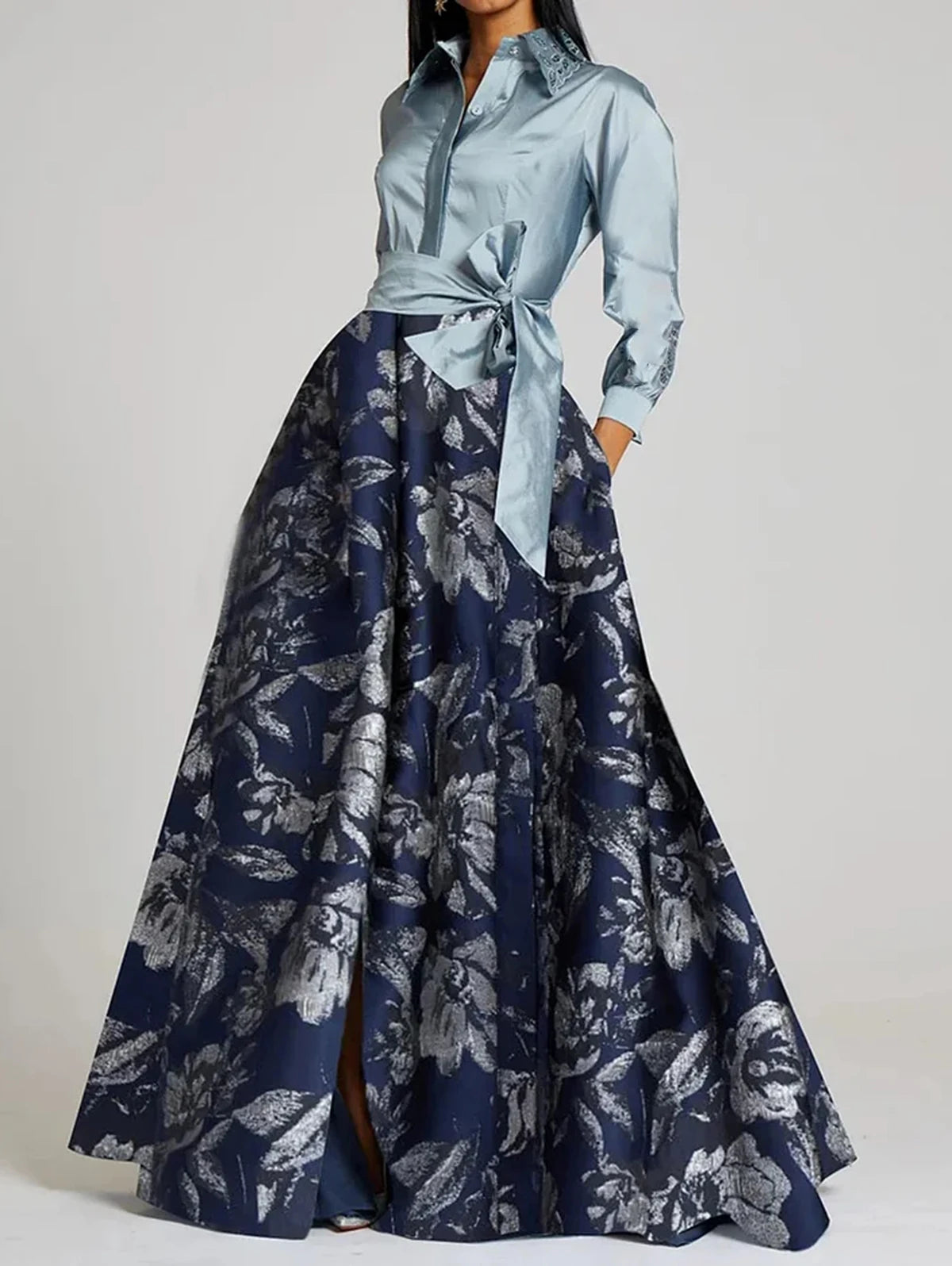 Elegant Floral Print Maxi Dress