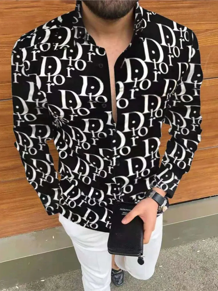 New Men's Long Sleeve Casual Printed Shirt – 2025 Hawaiian Fashion