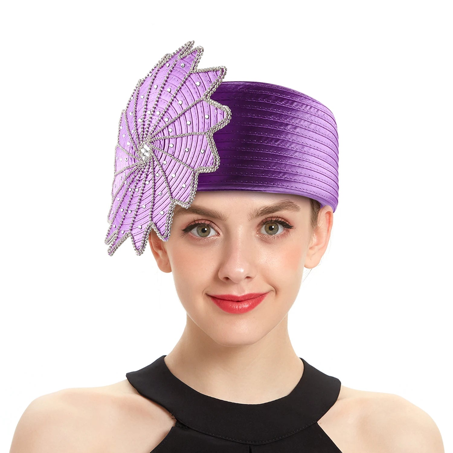 Fancy Satin Cloth Church Hat for Women