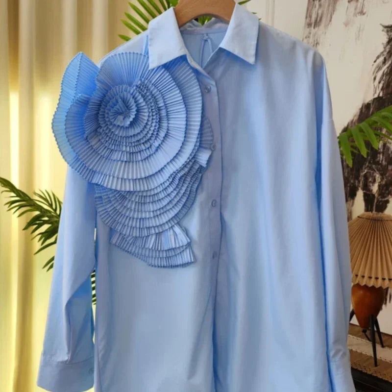 OCEANLOVE 3D Floral Blouse – Elegance in Every Petal 🌸