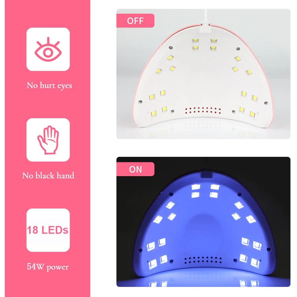 💡 LED Nail Dryer Lamp – 18 UV Beads, USB Charging, Dries All Gel Polish
