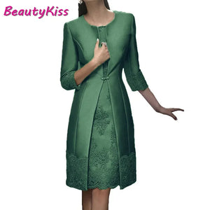 Elegant Mother of the Bride 2-Piece Outfit with Jacket – Candy Color Formal Gown