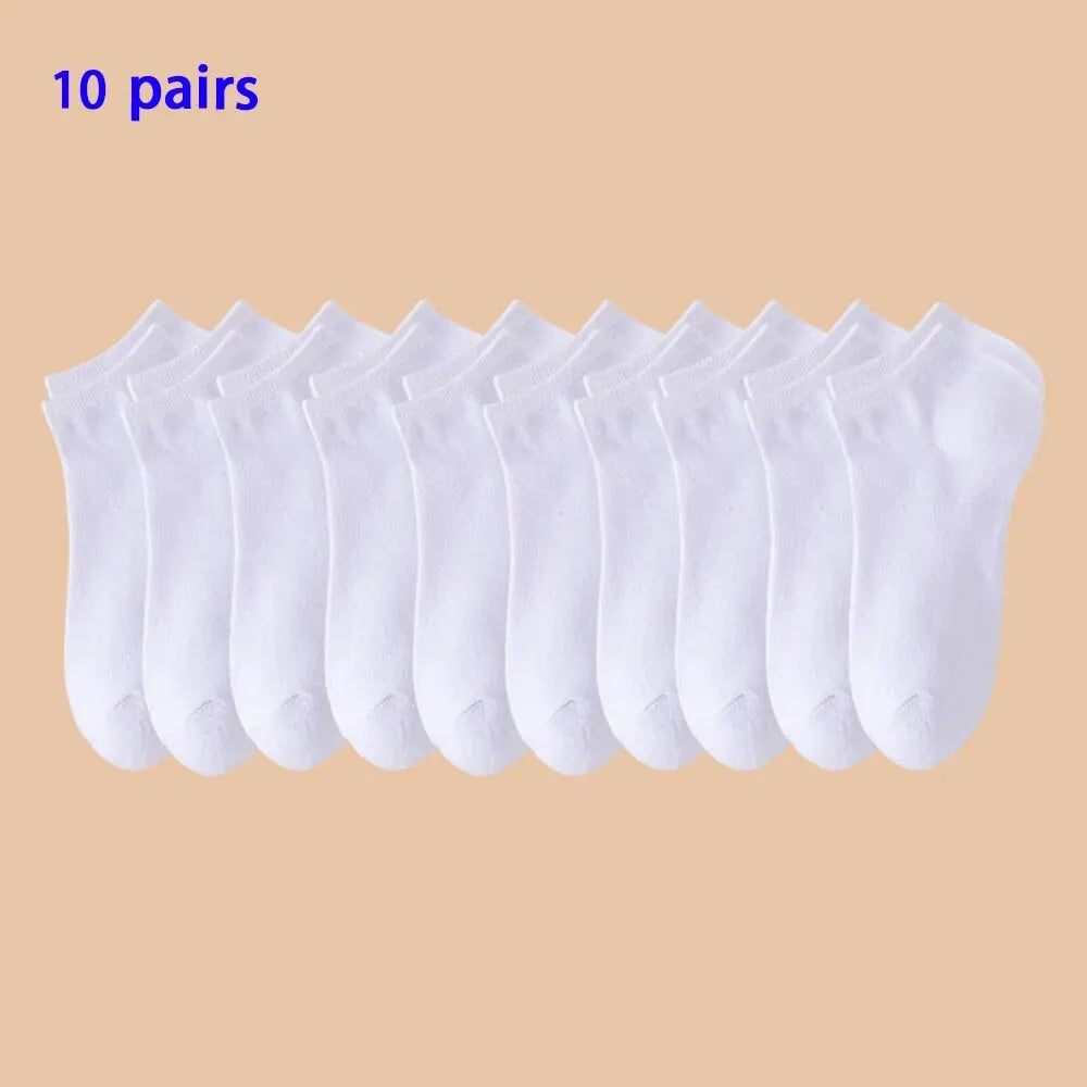 🧦 Unisex Solid Color Ankle & Boat Socks – 10/20/40 Pairs