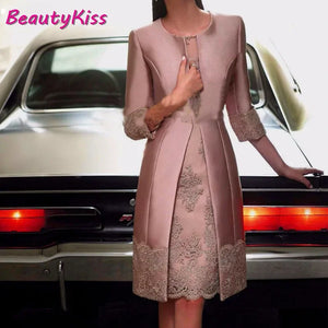 Elegant Mother of the Bride 2-Piece Outfit with Jacket – Candy Color Formal Gown