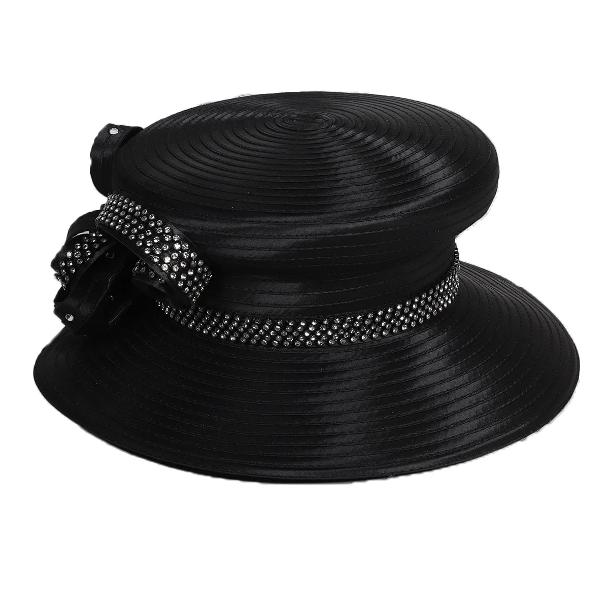 Women’s Wide Brim Black Bowler Hat