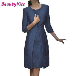 Elegant Mother of the Bride 2-Piece Outfit with Jacket – Candy Color Formal Gown