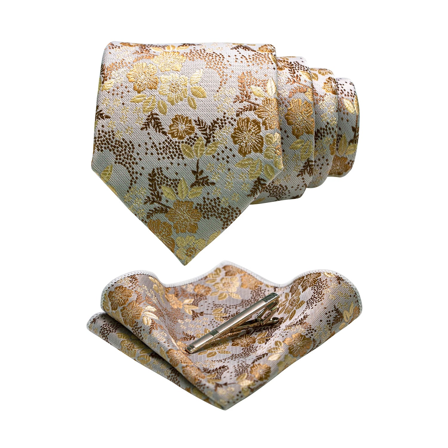 JEMYGINS Floral Silk Men’s Tie Set – Elevate Your Style with Elegance