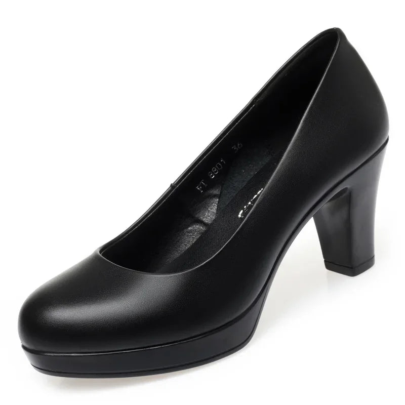 Block Heel Platform Pumps – Elegant & Comfortable Women’s Office Shoes