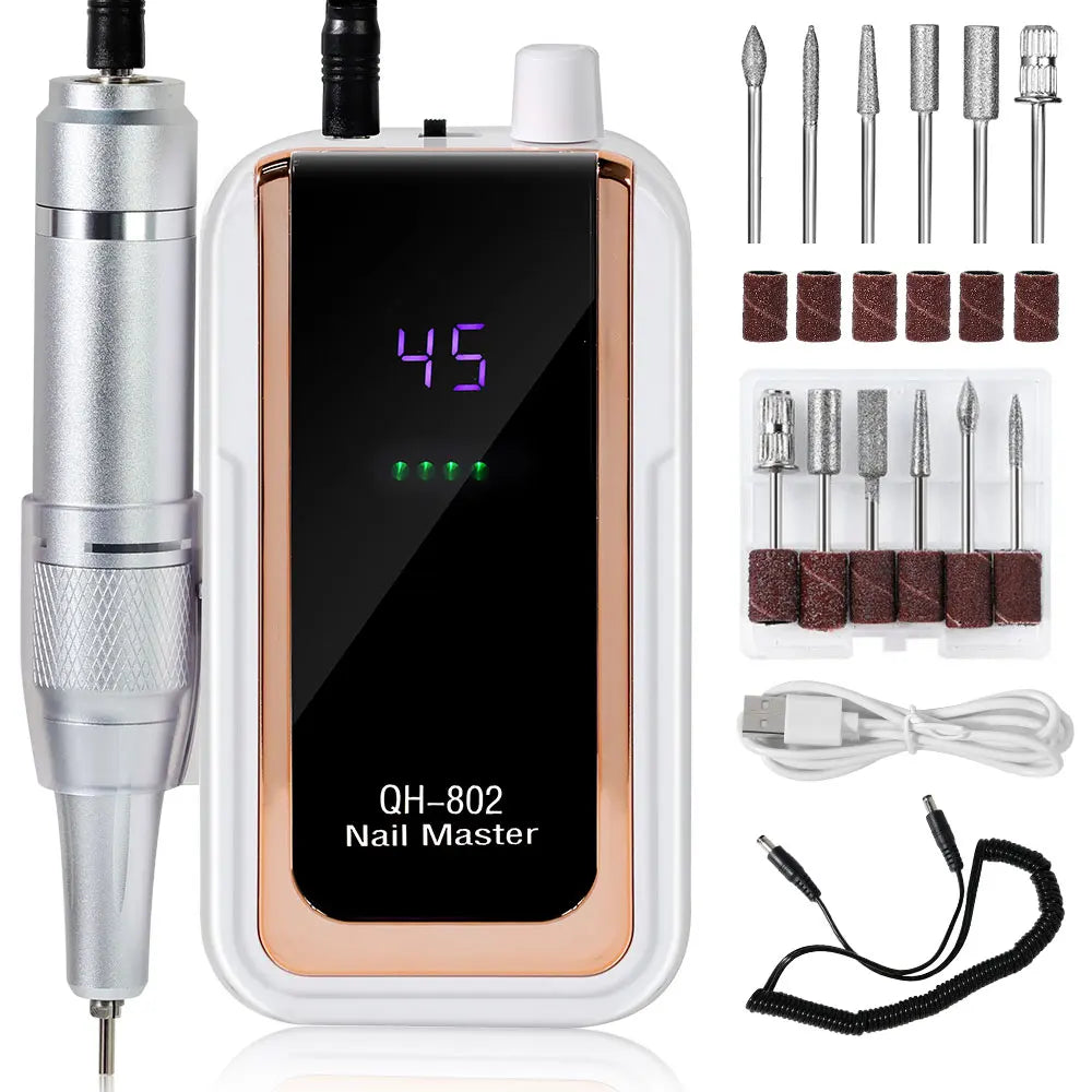 💅 45000 RPM Rechargeable Electric Nail Drill Machine