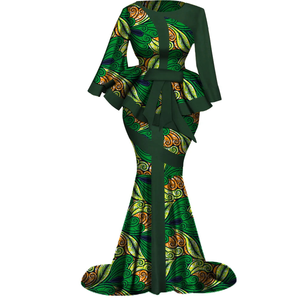 Women’s African Wax Print Two‑Piece Outfit — 2025 Bazin Riche Set (WY3792)