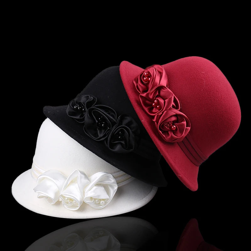 Elegant Adjustable Flower Decorated Hat