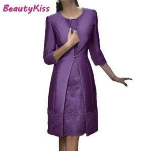 Elegant Mother of the Bride 2-Piece Outfit with Jacket – Candy Color Formal Gown