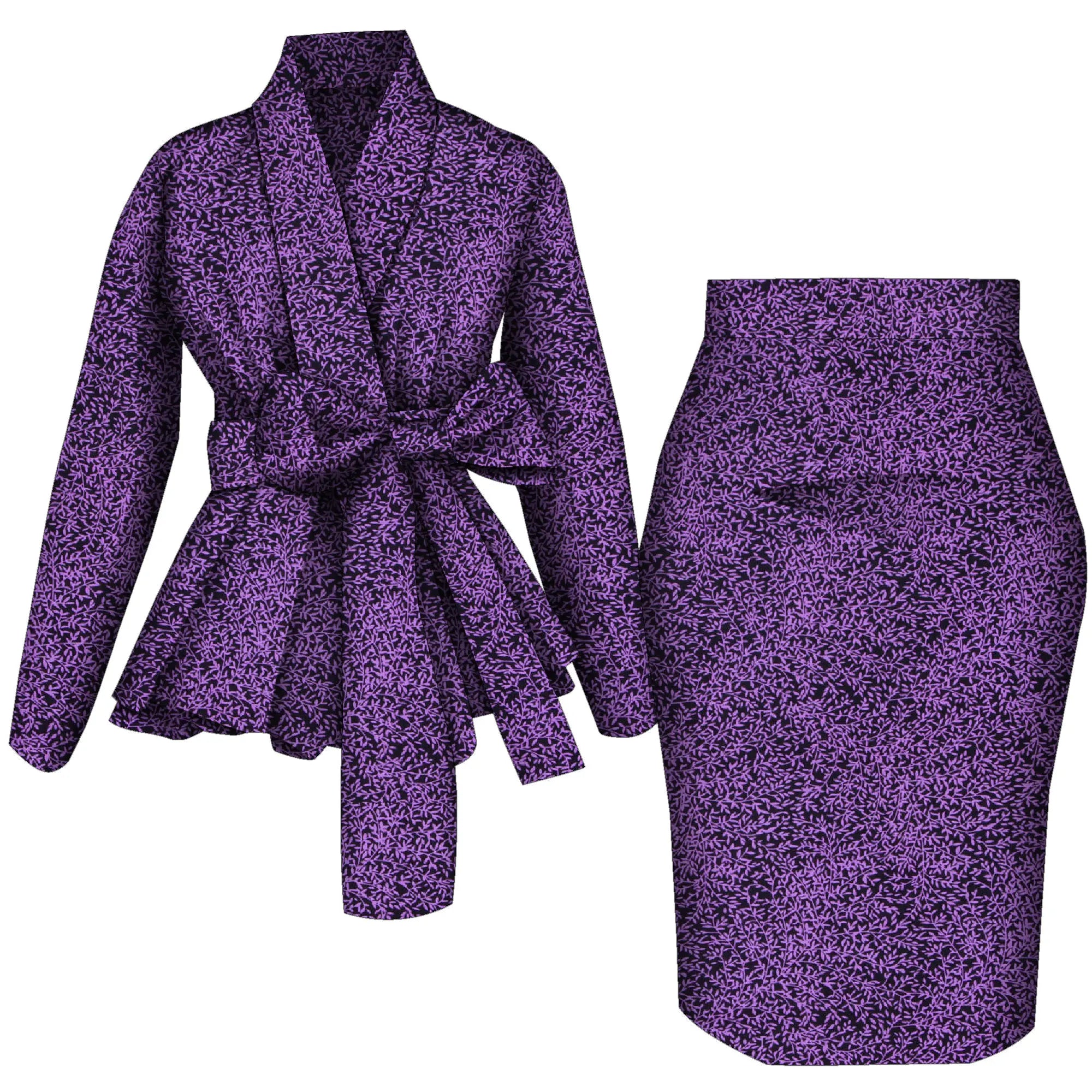 🌺 African Women Top & Skirt Set – Long Sleeve Ankara Print Suit (WY10871)