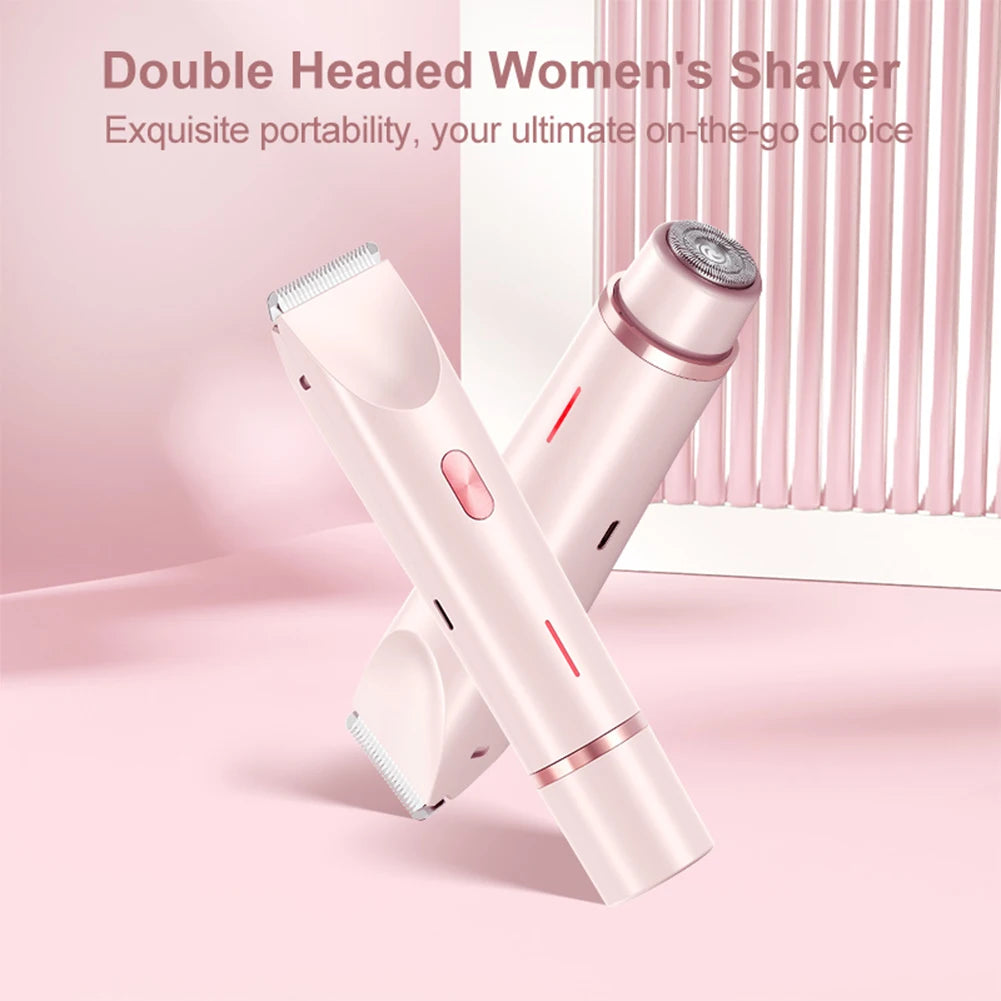 💗 Women’s 2‑in‑1 Electric Razors – Dual‑Head Bikini Trimmer & Shaver