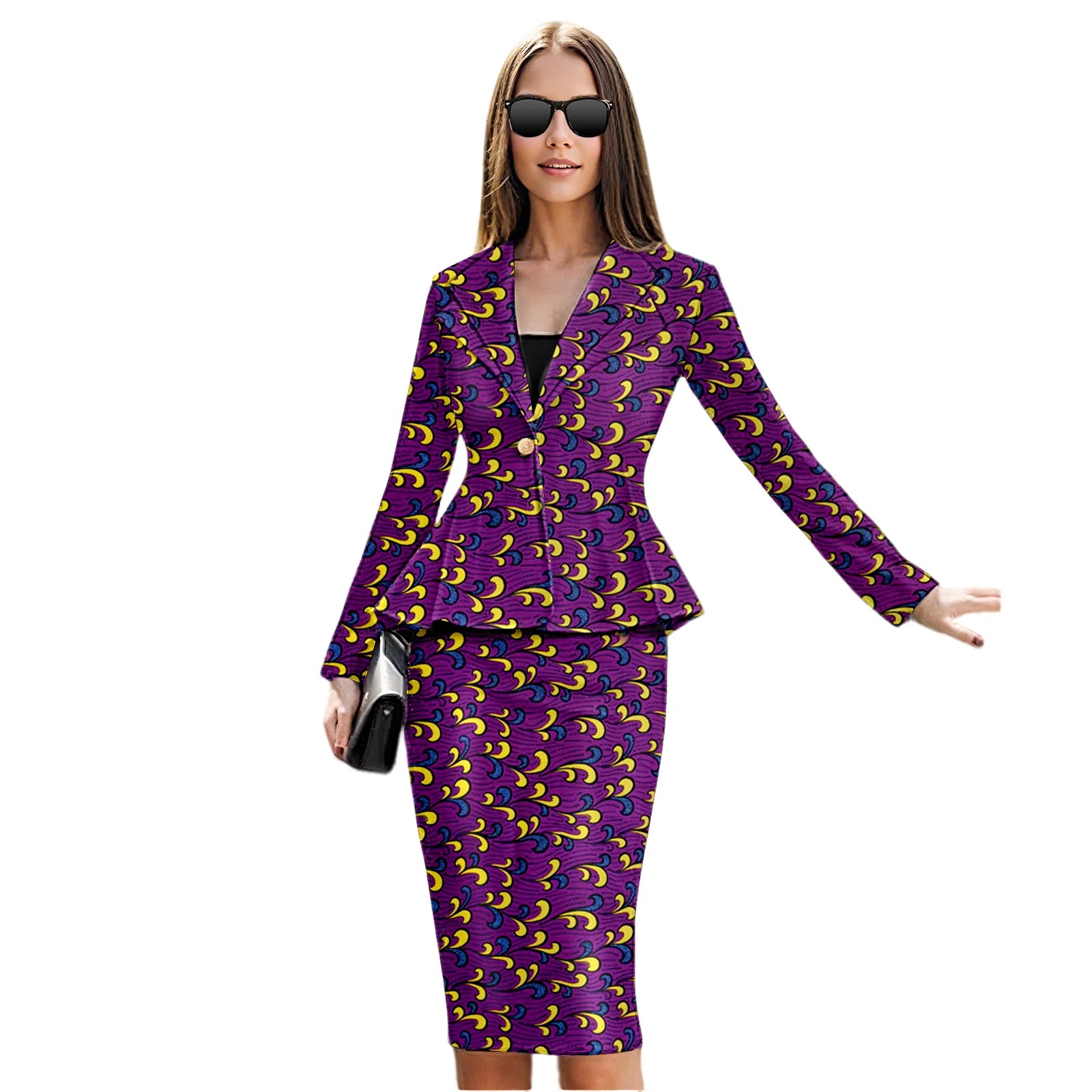 🌺 African Dress for Women – Kente Print Ankara Dashiki 2-Piece Set
